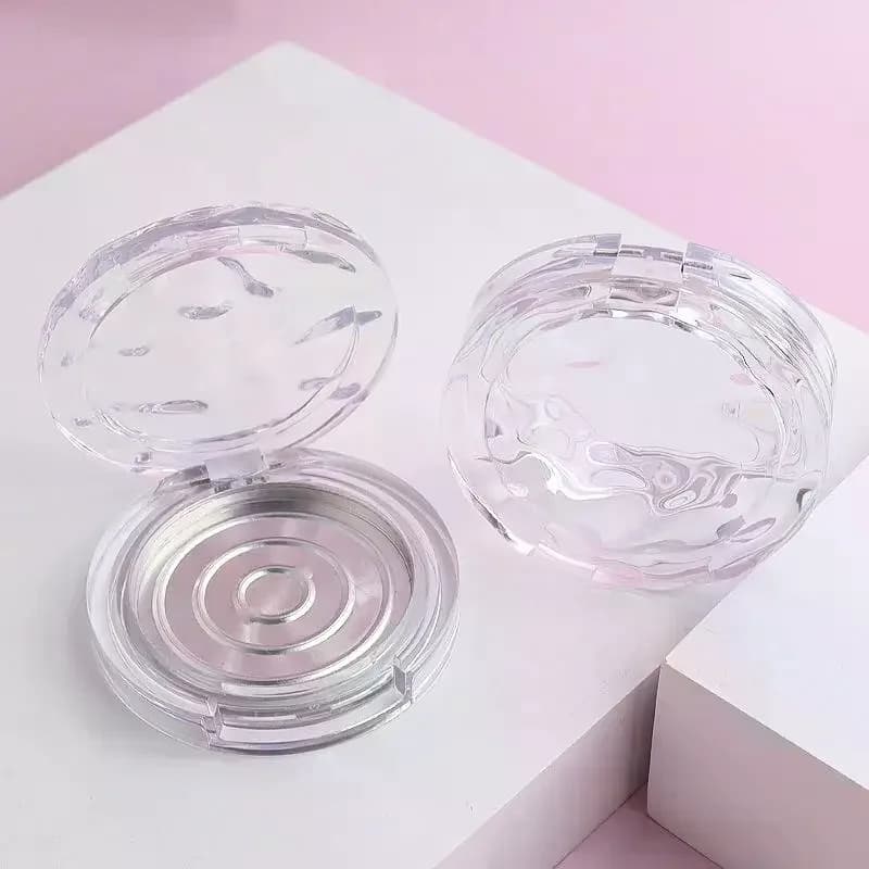 Boîte vide transparente ondulée pour palette de cosmétiques, fard à paupières, blush, rouge à lèvres