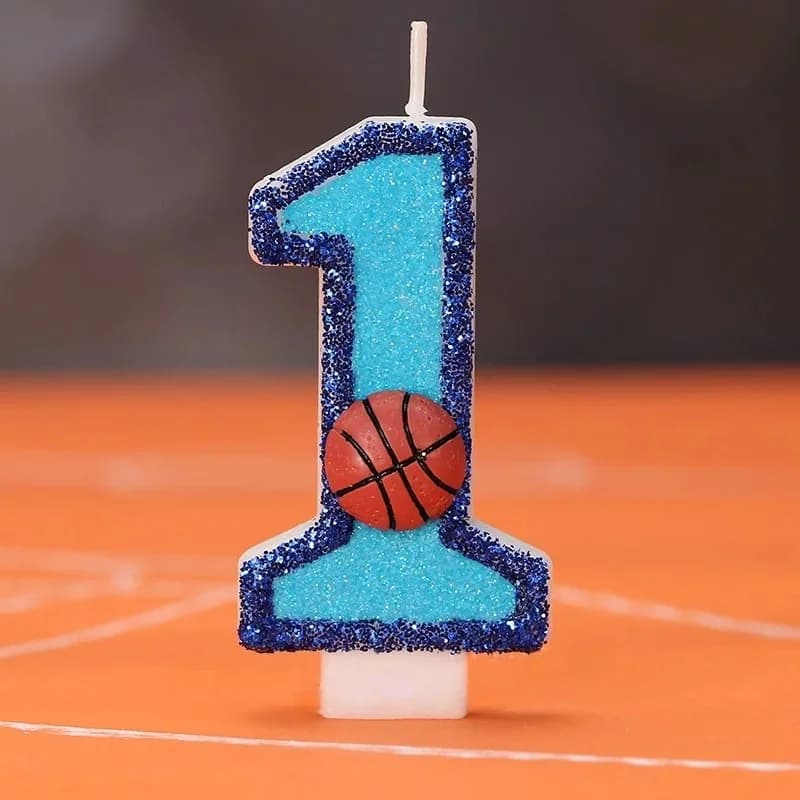 Bougie numérique créative de basket-ball, bougie d'anniversaire, fournitures de décoration de gâteau