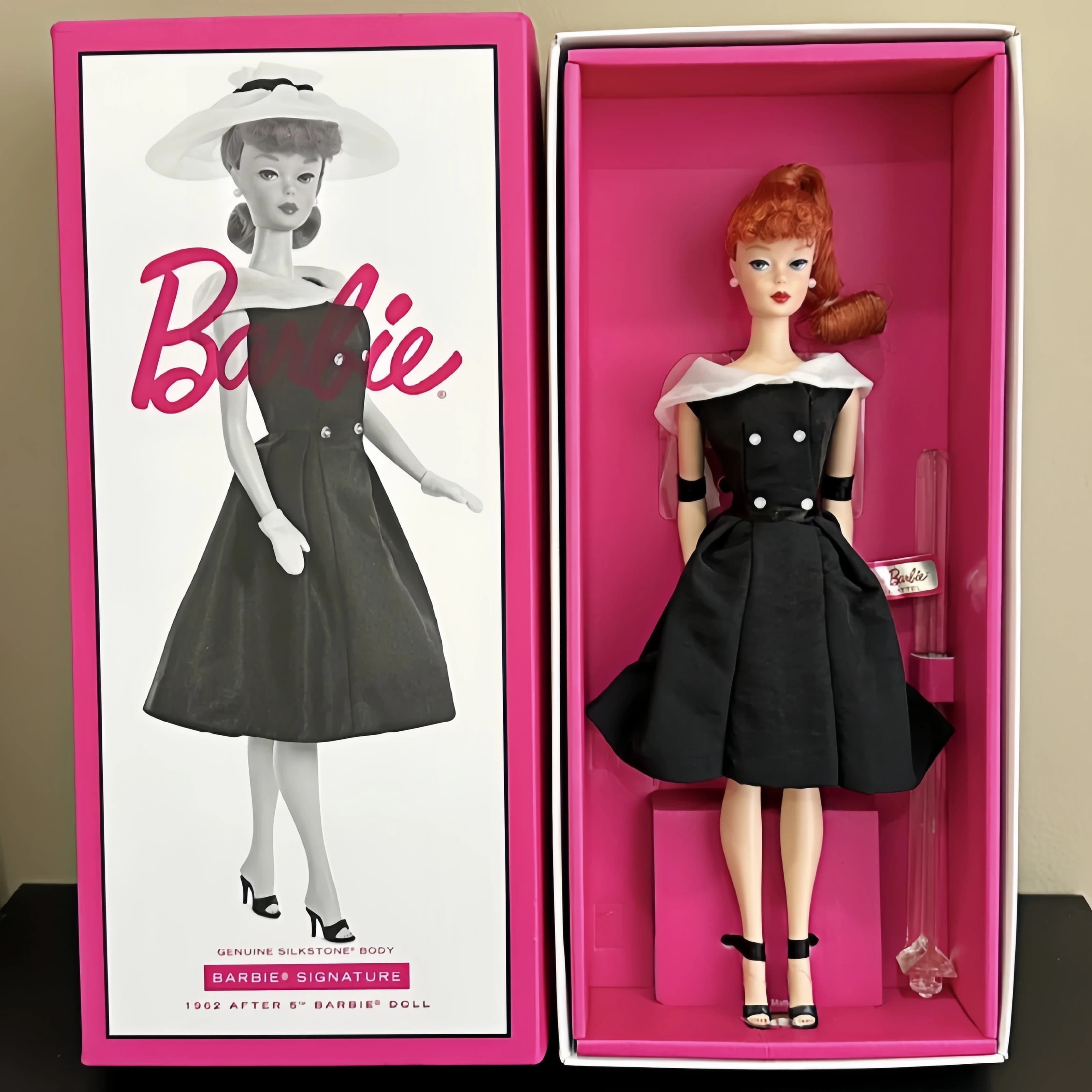 Véritable Barbie Signature or étiquette boîte-cadeau classique 1962 article de collection Barbie pou