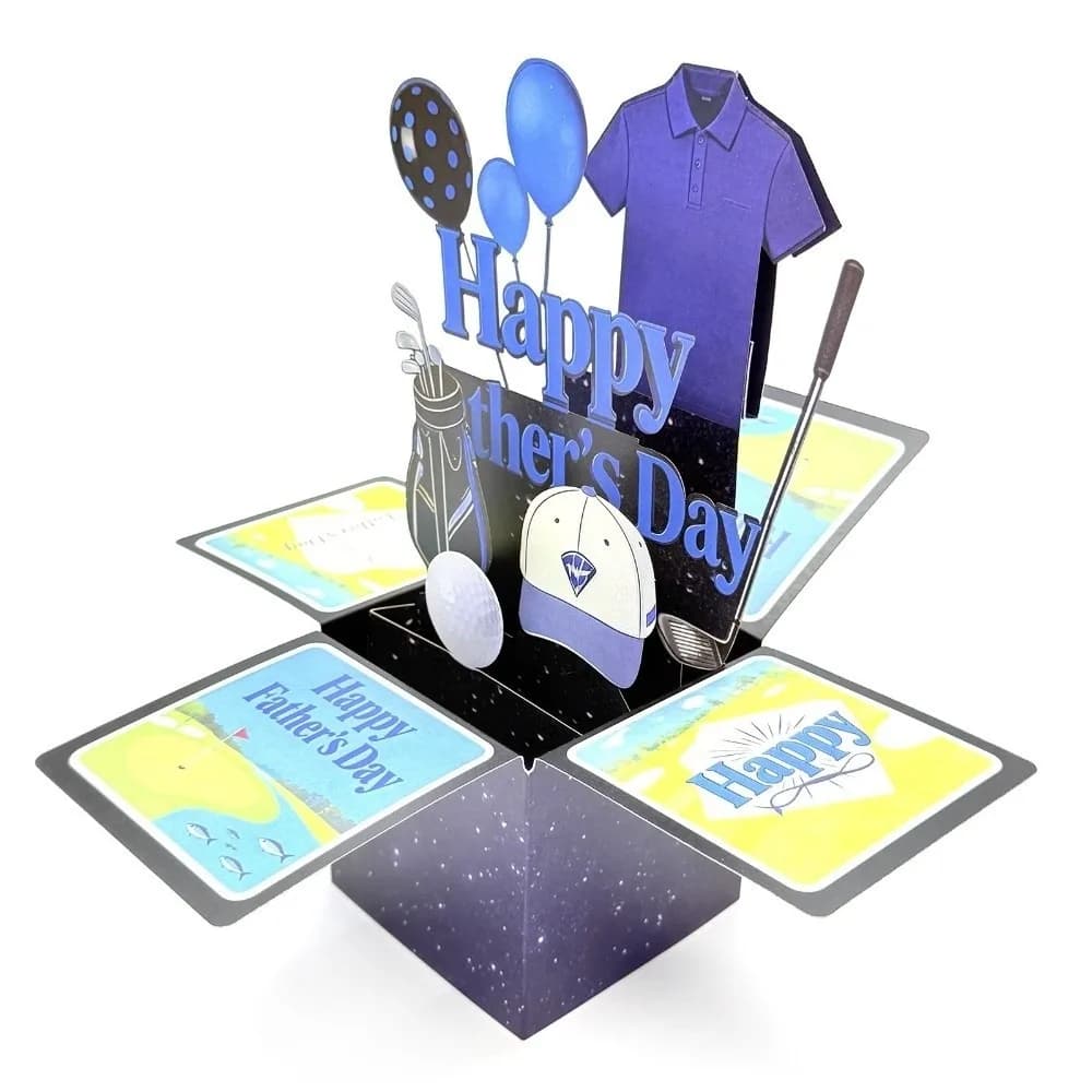 Cartes de vœux sur le thème du sport pour la fête des pères, ballons de golf, carte faite à la main,