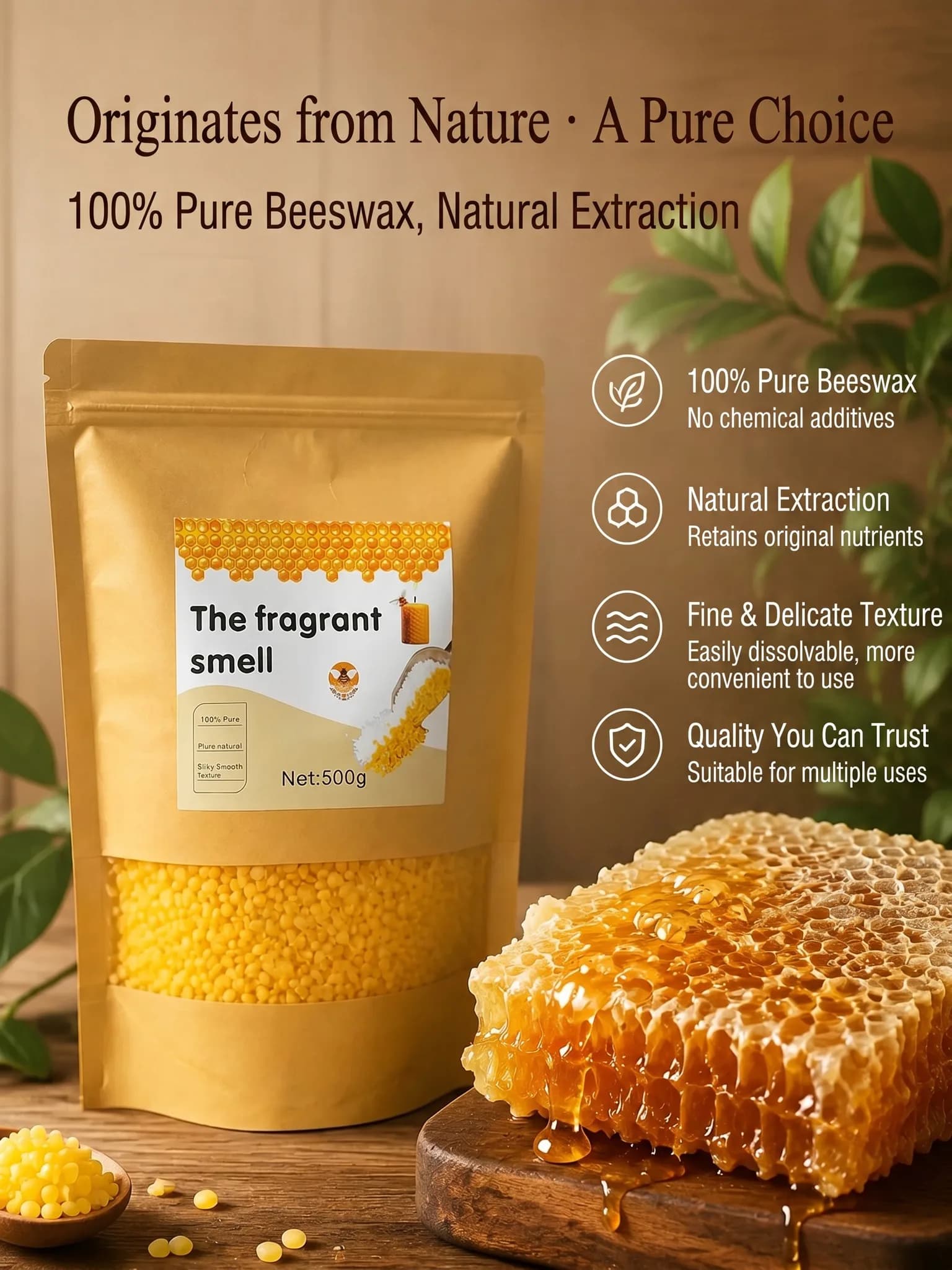 Cire Huangfeng 500g/1000g pour bricolage, utilisée pour fabriquer des matériaux de bougies, très rés