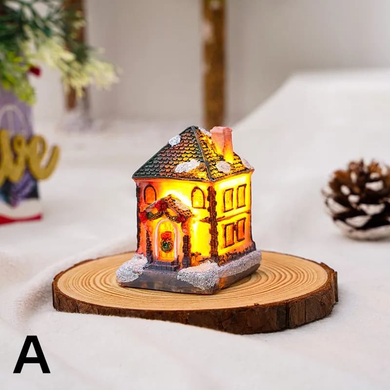 Décoration de Noël en résine, micro paysage, maison de neige Shoous, ornements décoratifs pour la ma