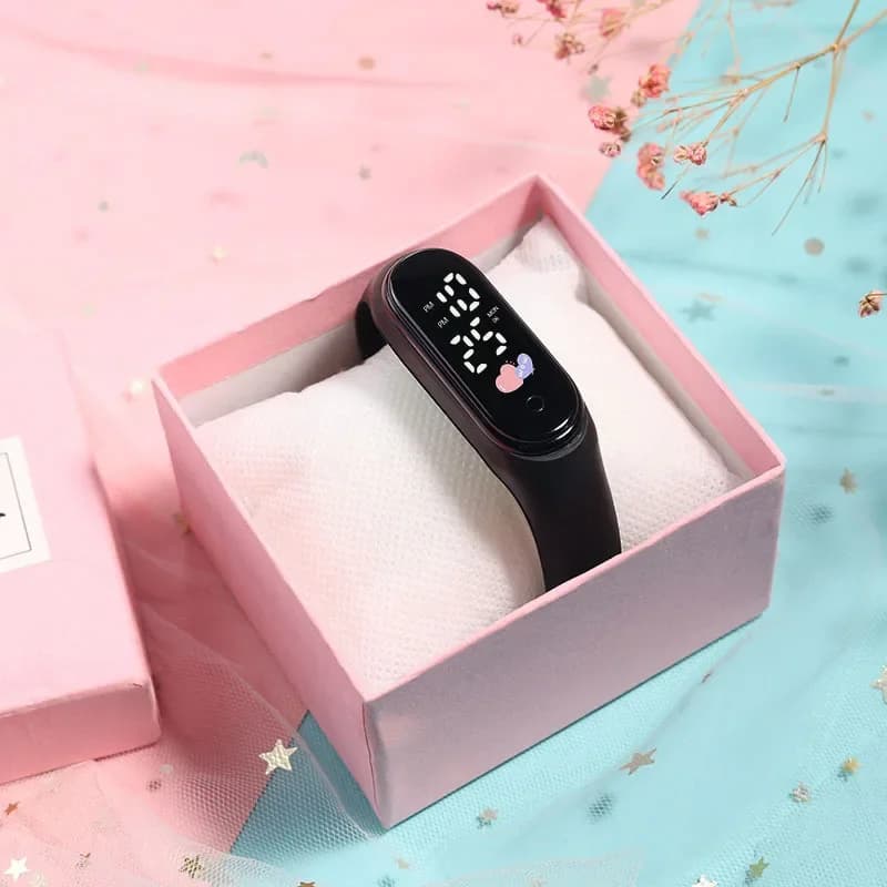 Montre numérique LED de dessin animé pour enfants, montre-bracelet créative, bracelet de sport, cade