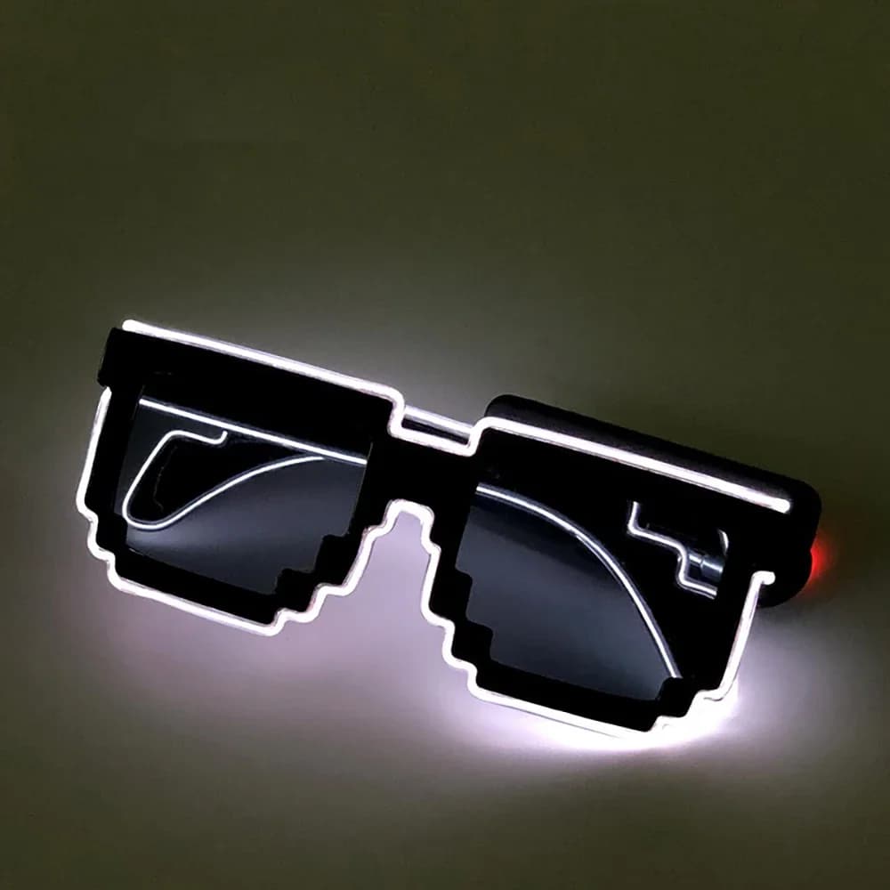 Lunettes lumineuses sans fil, lunettes LED lumineuses qui brillent dans le noir, accessoires de fête