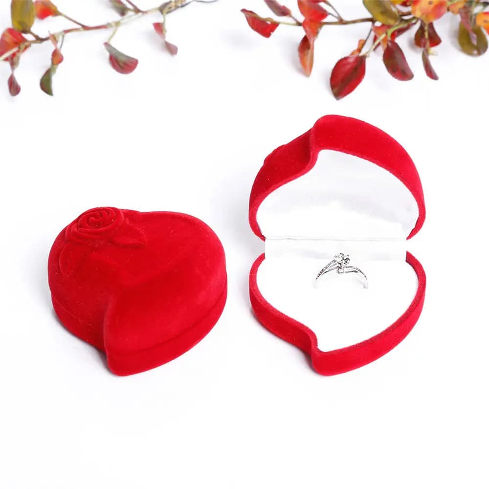 Boîte à matiques en cuir PU pour proposition de couple, étui à bijoux, présentoir à matiques, boucle