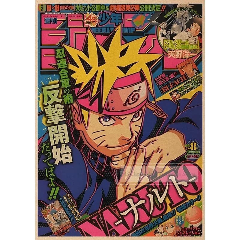 Affiche Naruto Organisation Akatsuki Naruto Sasuke, Papier peint mural manga japonais pour fond de m