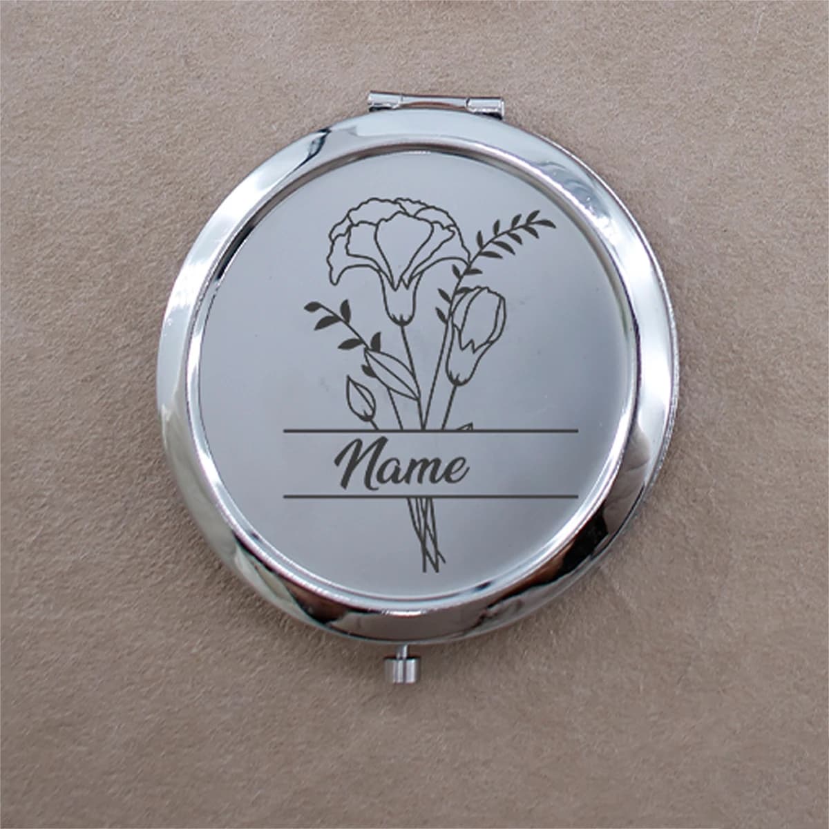 Miroir de maquillage personnalisé, miroir de poche, cadeau avec nom personnalisé, avec emballage cad