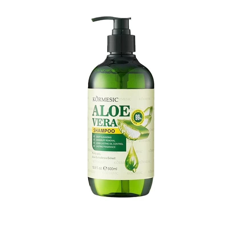 Shampoo à l'aloe vera 500 ml, riche en extrait d'aloe vera, au parfum frais, formule hypoallergéniqu
