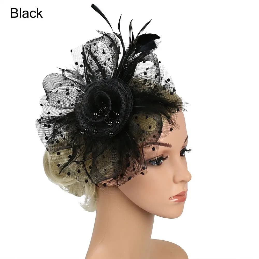 Accessoires pour cheveux maille fleur cheveux fascinateurs plumes de mariage pince à cheveux fascina
