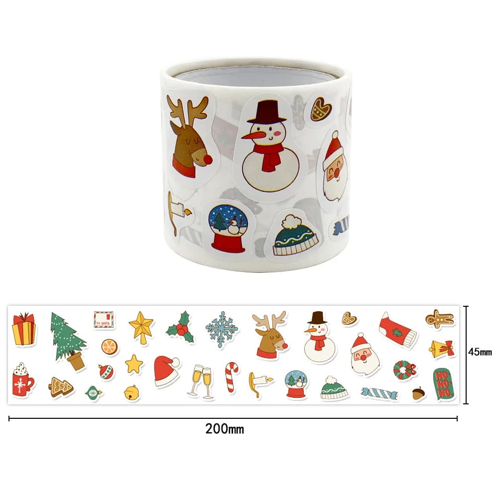 Autocollants de dessin animé sur le thème de Noël pour enfants, étiquette autocollante créative, réc