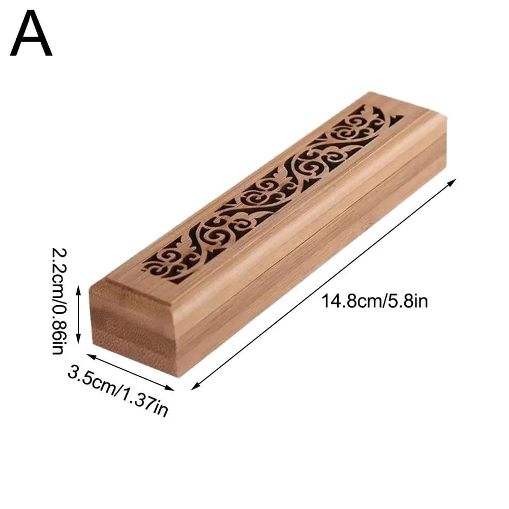Brûleur d'encens en bambou naturel avec plaque de pose, boîte en bois d'aromathérapie pour le stocka