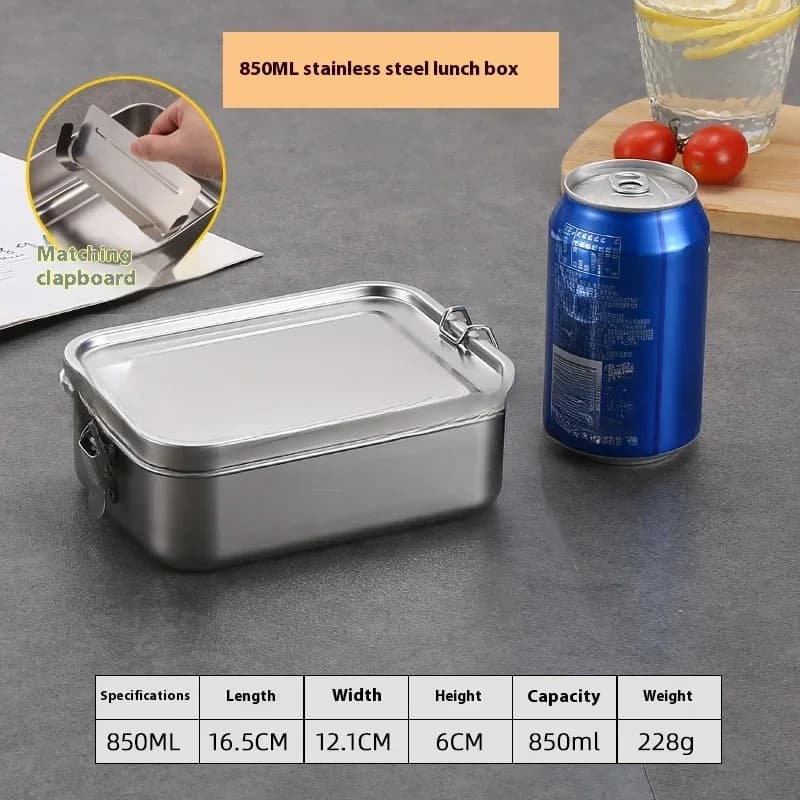 Boîte à Bento en acier inoxydable, boîte à déjeuner en métal, conteneurs de stockage des aliments av