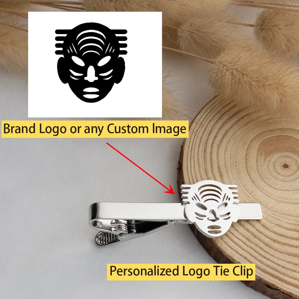 Accessoires de costume personnalisés pour hommes, motifs personnalisés, pinces à cravate en acier in