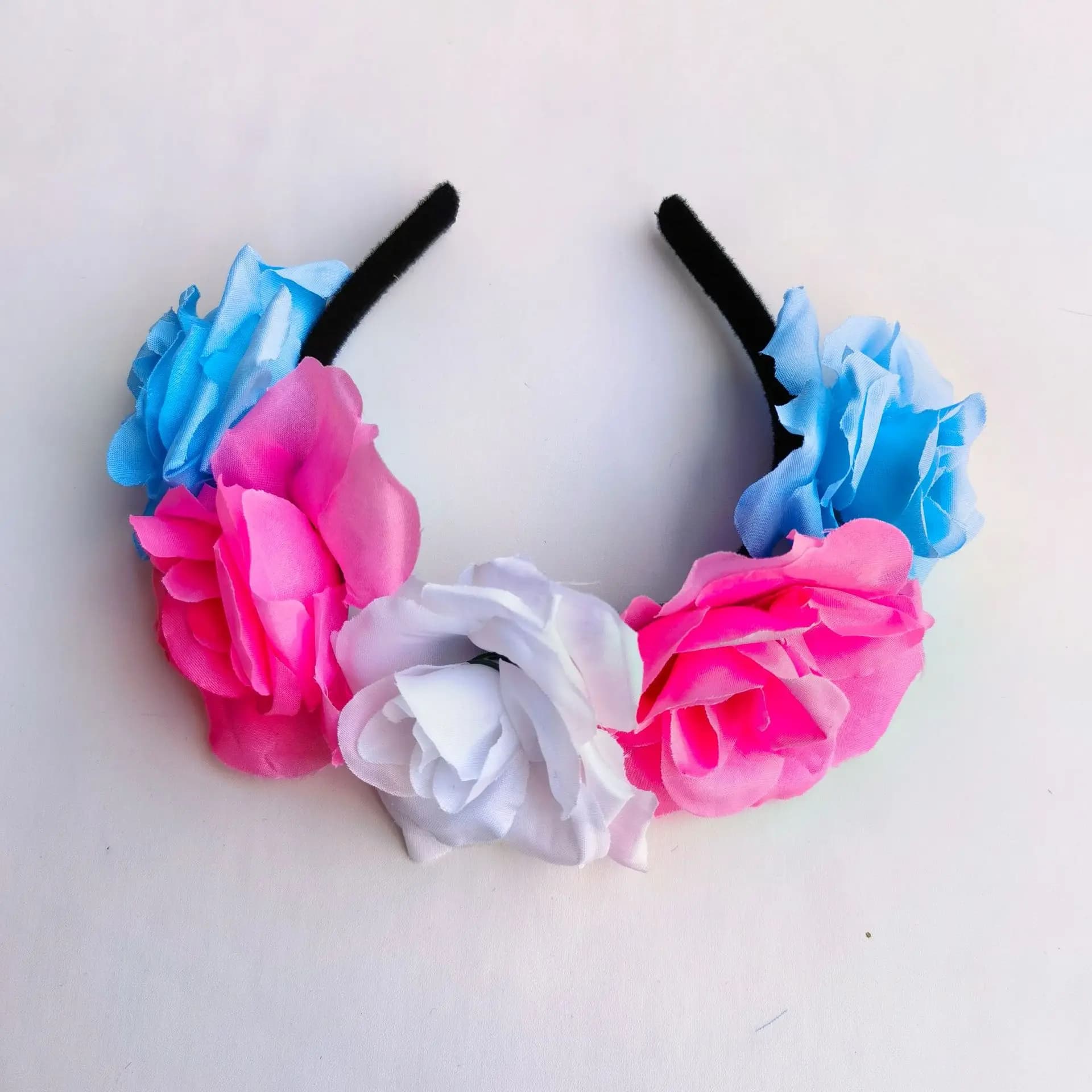 Bandeau à fleurs multicolore, accessoire pour cheveux en forme de rose, bandeau coloré léger arc-en-