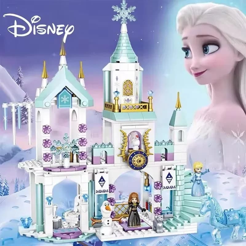 Blocs de construction château de neige princesse la reine des neiges Disney, ensembles de films, jou