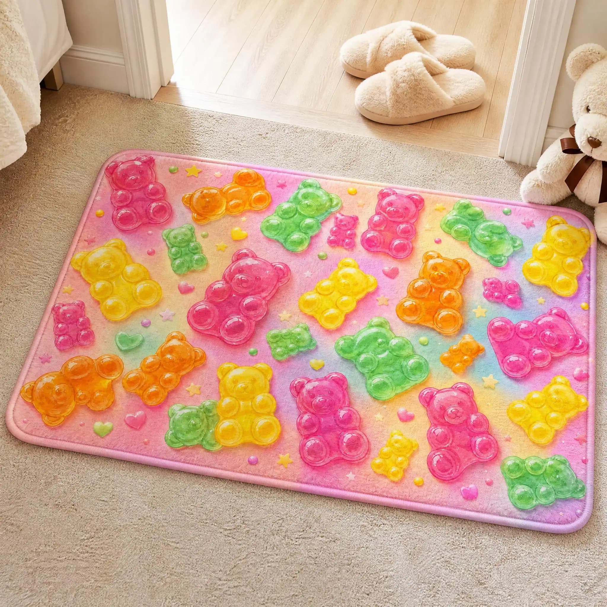 Tapis de sol Gimme Gummy Style, adapté à la décoration des salons et des entrées de chambres, un cad