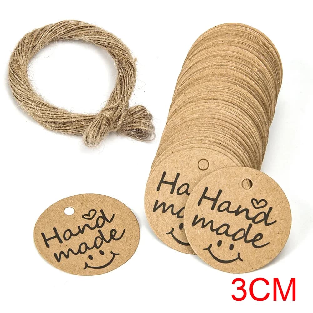 Étiquettes cadeaux en papier kraft faites à la main, décoration de fête de mariage, emballage suspen