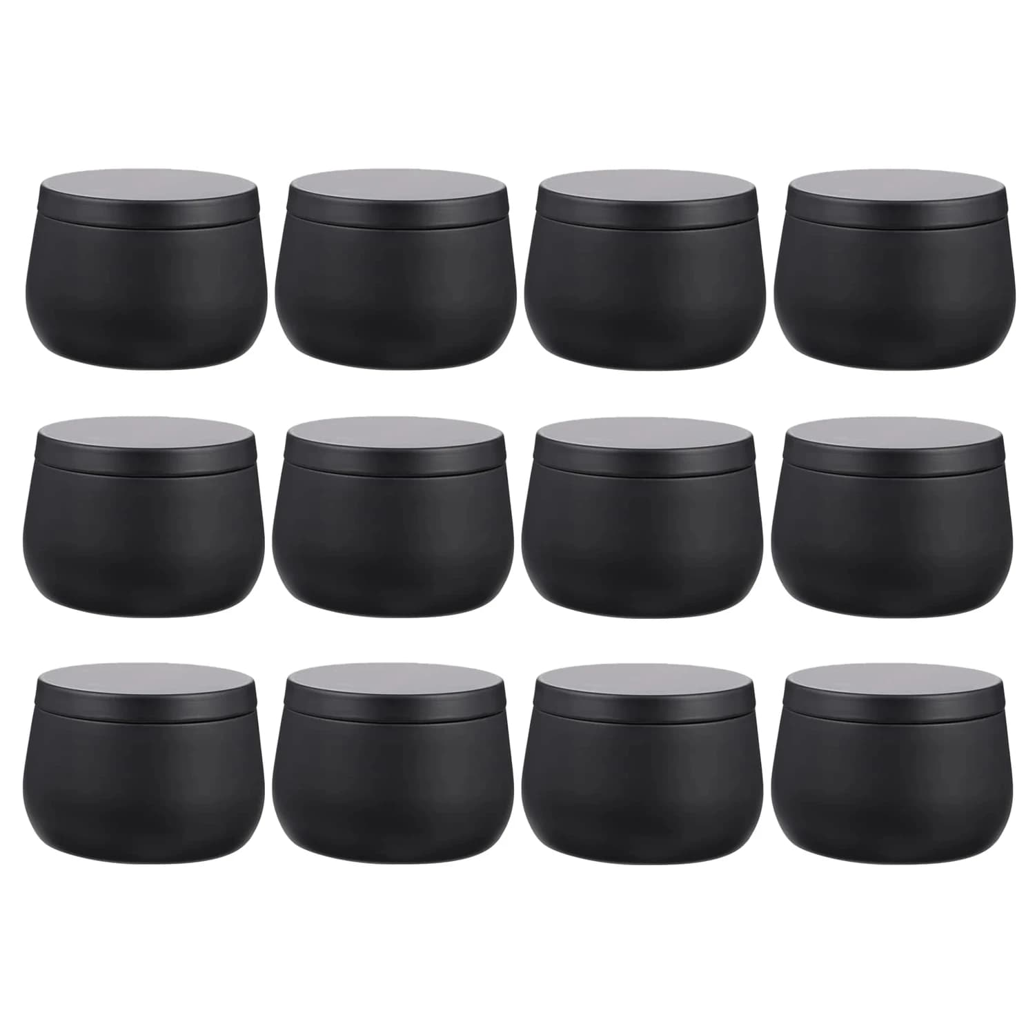 Boîtes de bougies vides en métal de 4oz/8oz avec couvercle, pots de bougies noirs pour la fabricatio