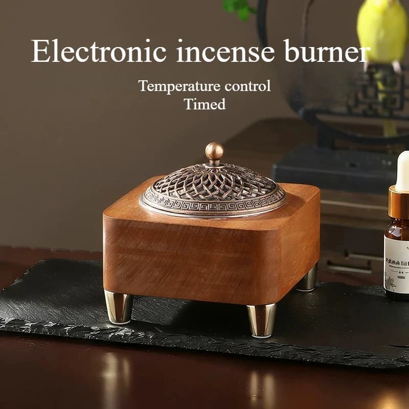 Brûleur d'encens électronique à contrôle de température programmé, en métal, pour bois de santal, ch