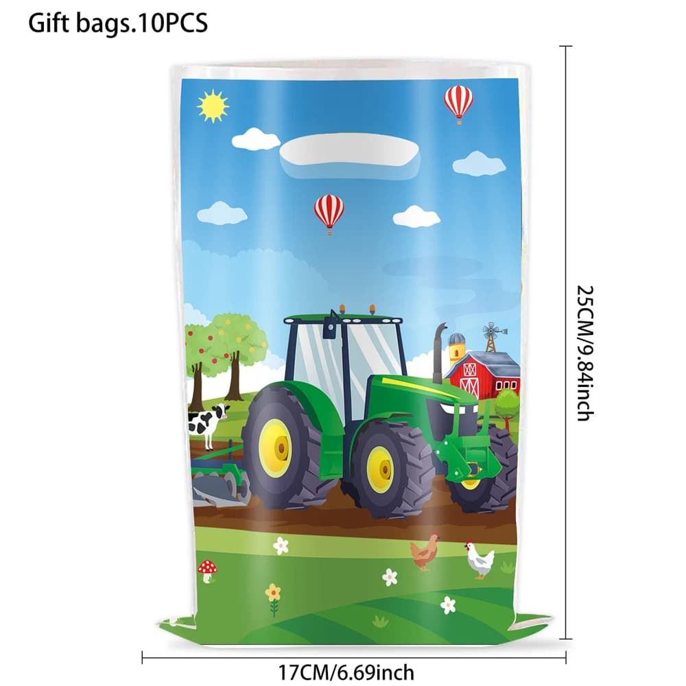 Sacs cadeaux de fête de tracteur agricole, sacs de bonbons de tracteur, sacs de butin de fête pour e