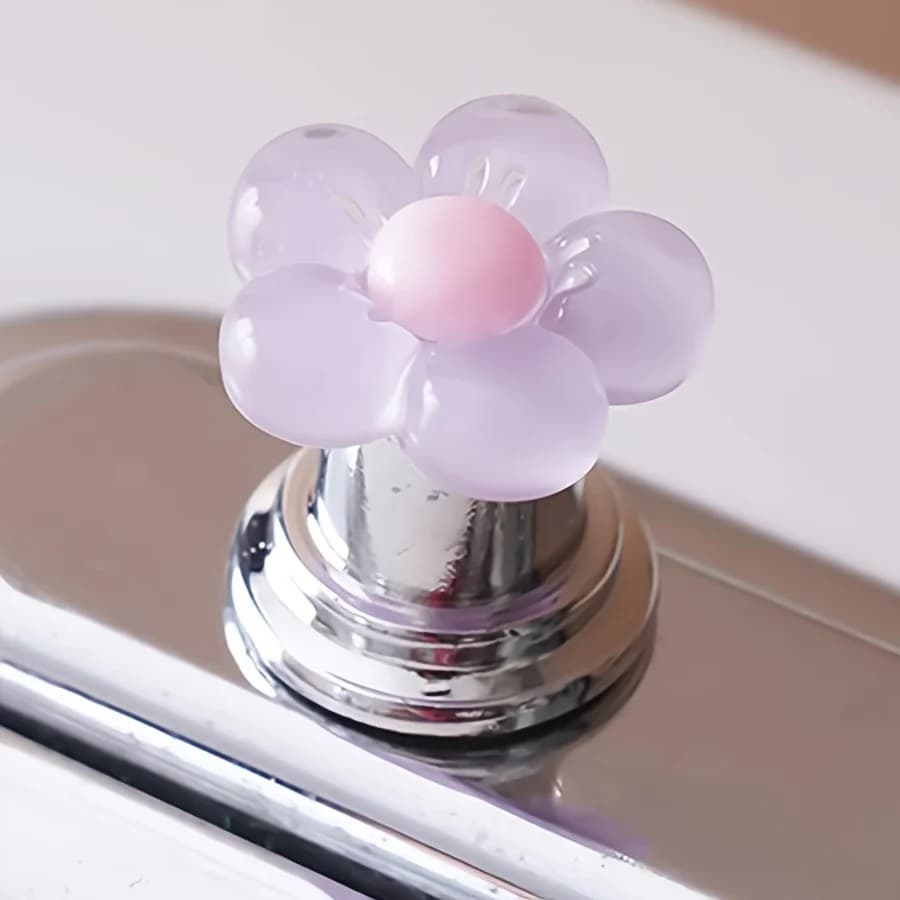 Poignée de chasse d'eau florale essentielle pour salle de bain - accessoire de salle de bain à la mo