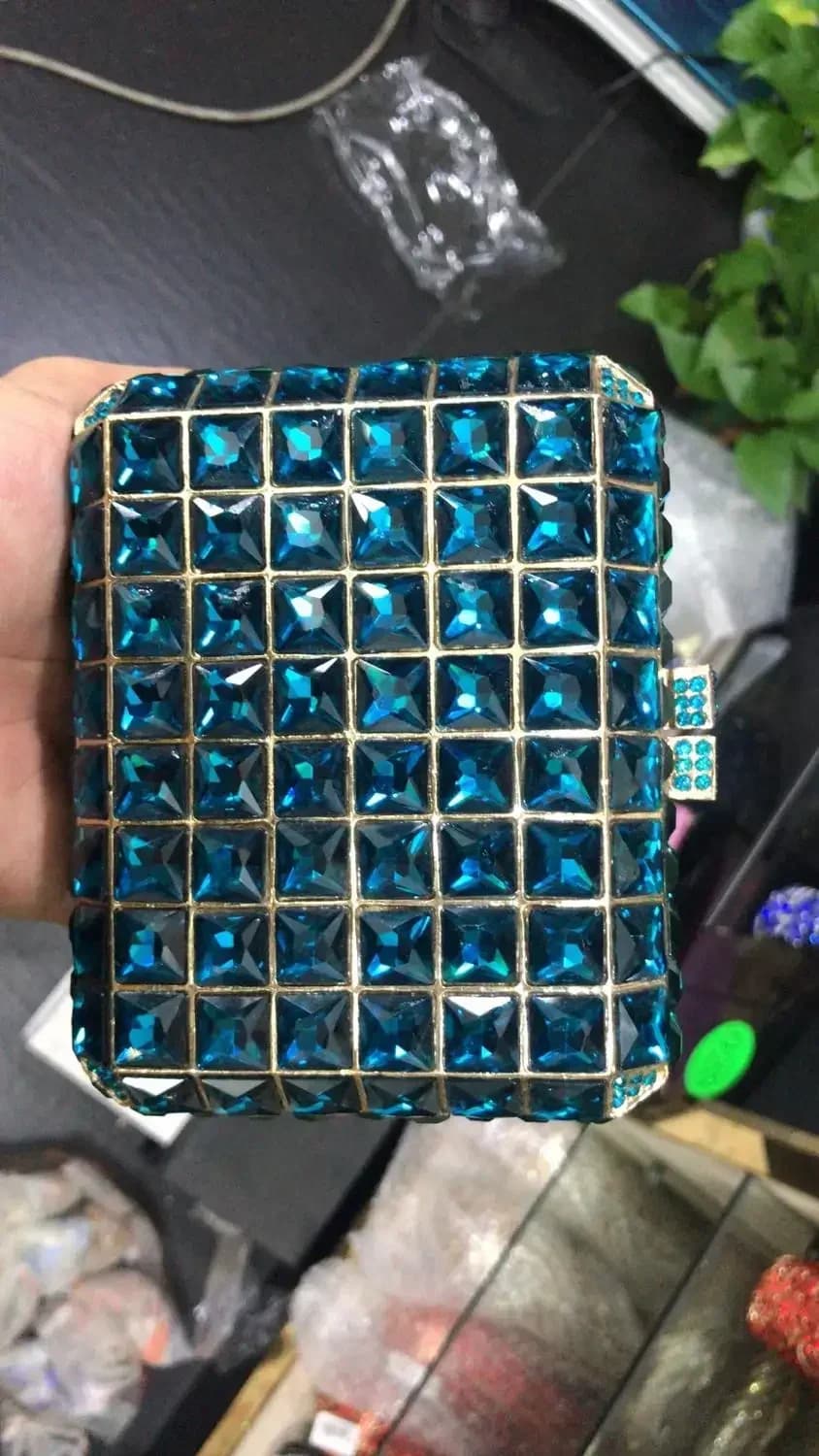 Bouotique De FGG Bling MINI bouteille De parfum forme femmes boîte De cristal pochettes Minaudiere s