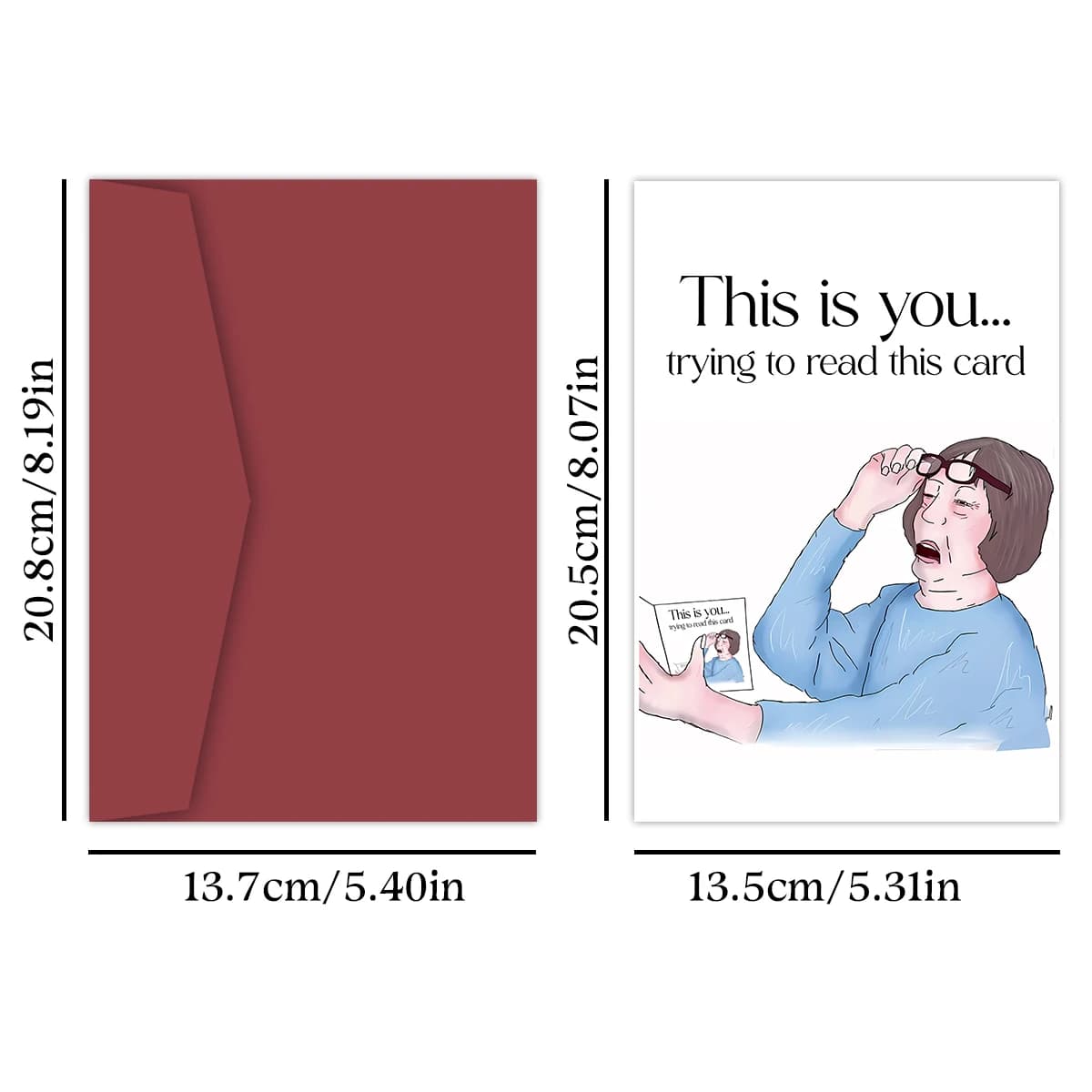1 carte d'anniversaire humoristique adaptée aux parents et aux personnes âgées, carte cadeau unique 