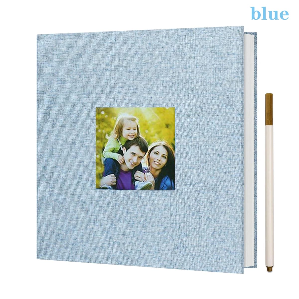 Petit album photo en lin DIY avec pages autocollantes, capable de contenir des images 4x6 et 2x3, éq