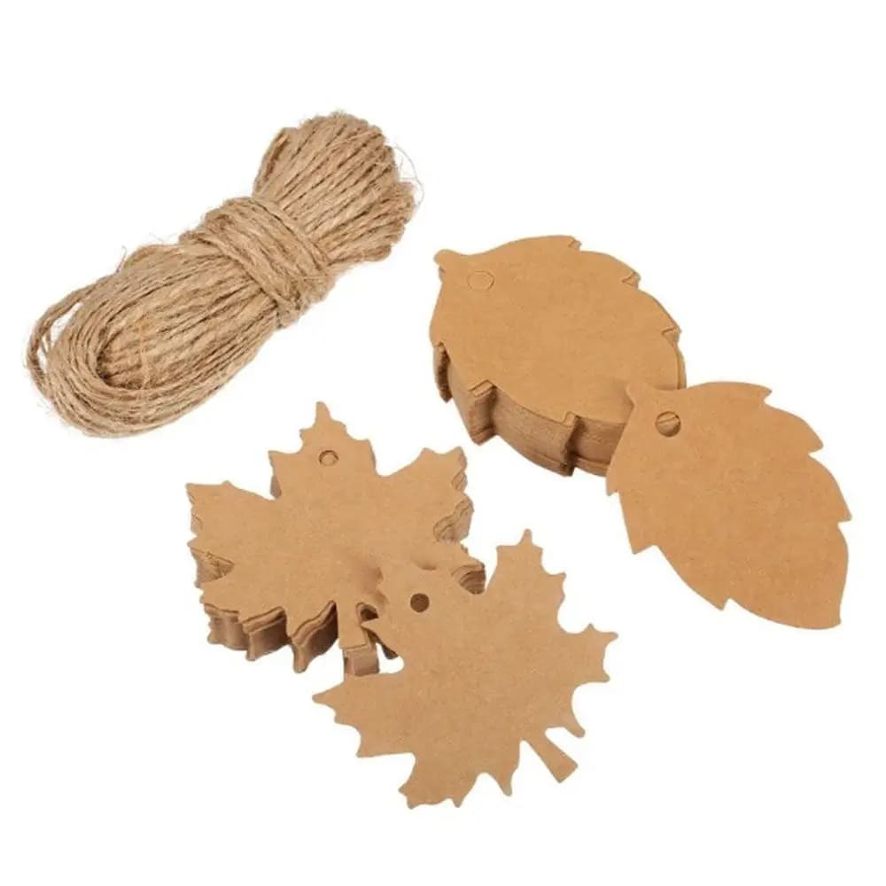 Étiquettes de Noël 100 pièces, décoratives, pour emballage, cartes cadeaux, en papier kraft rétro vi
