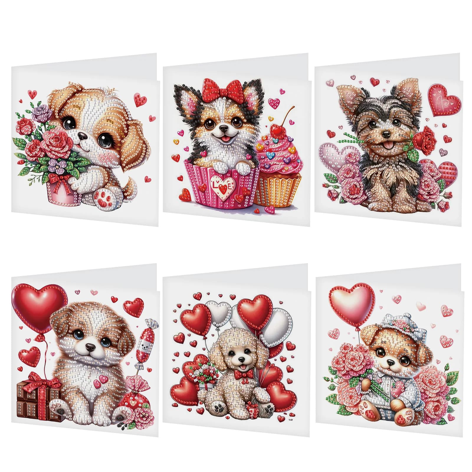 Kit de cartes de vœux pour peinture artistique diamant, 6 pièces, cartes de vœux d'art diamant, cart