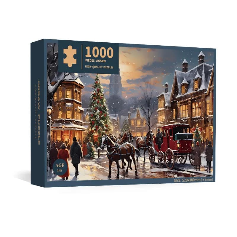 Puzzle de carte blanche série bricolage de noël 52x38cm, jouet en papier, peinture murale, cadeau po
