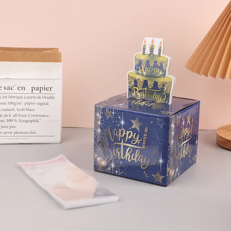 Tirelire d'anniversaire pour espèces avec carte de joyeux anniversaire extractible, boîte-cadeau d'a