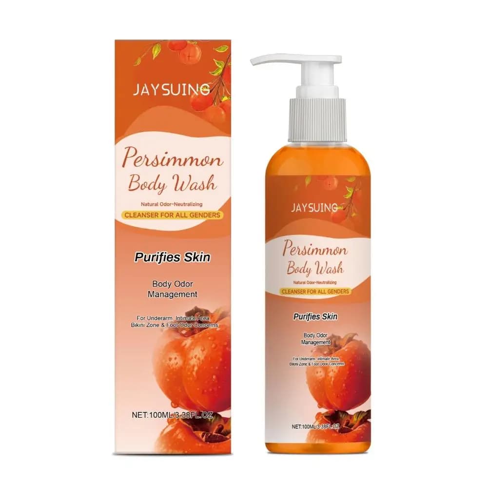 Gel douche au kaki, extrait de kaki pour hommes et femmes, doux pour tous les types de peau, savon d
