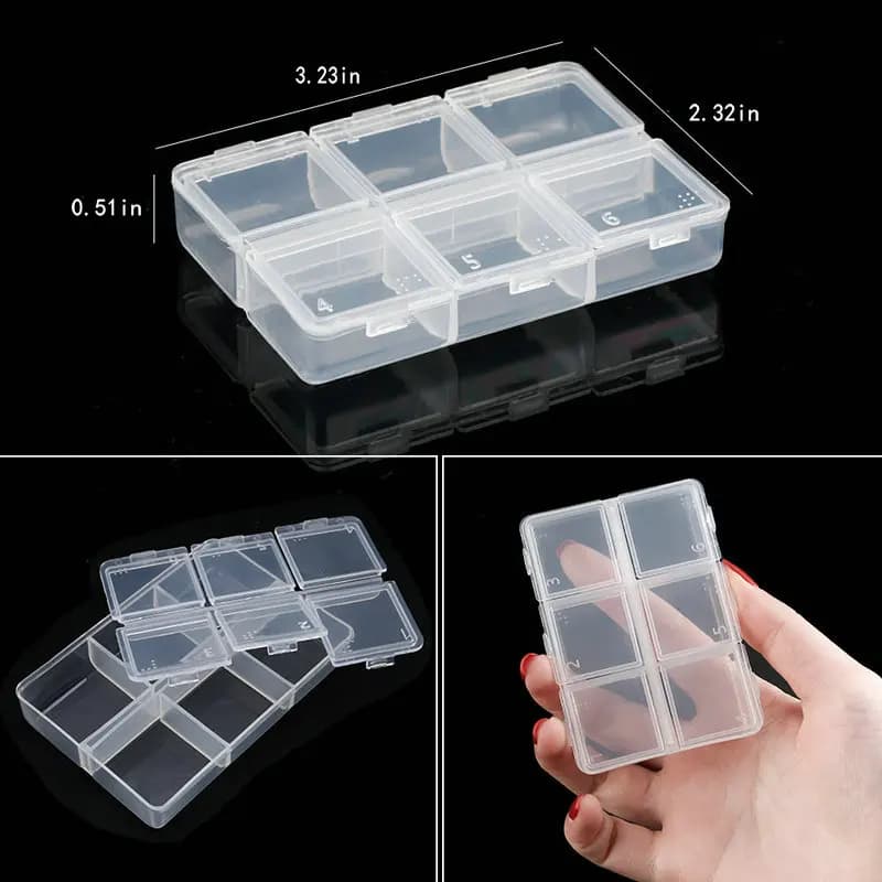 Boîte à bijoux de rangement en plastique Transparent, compartiment réglable, conteneur pour perles, 