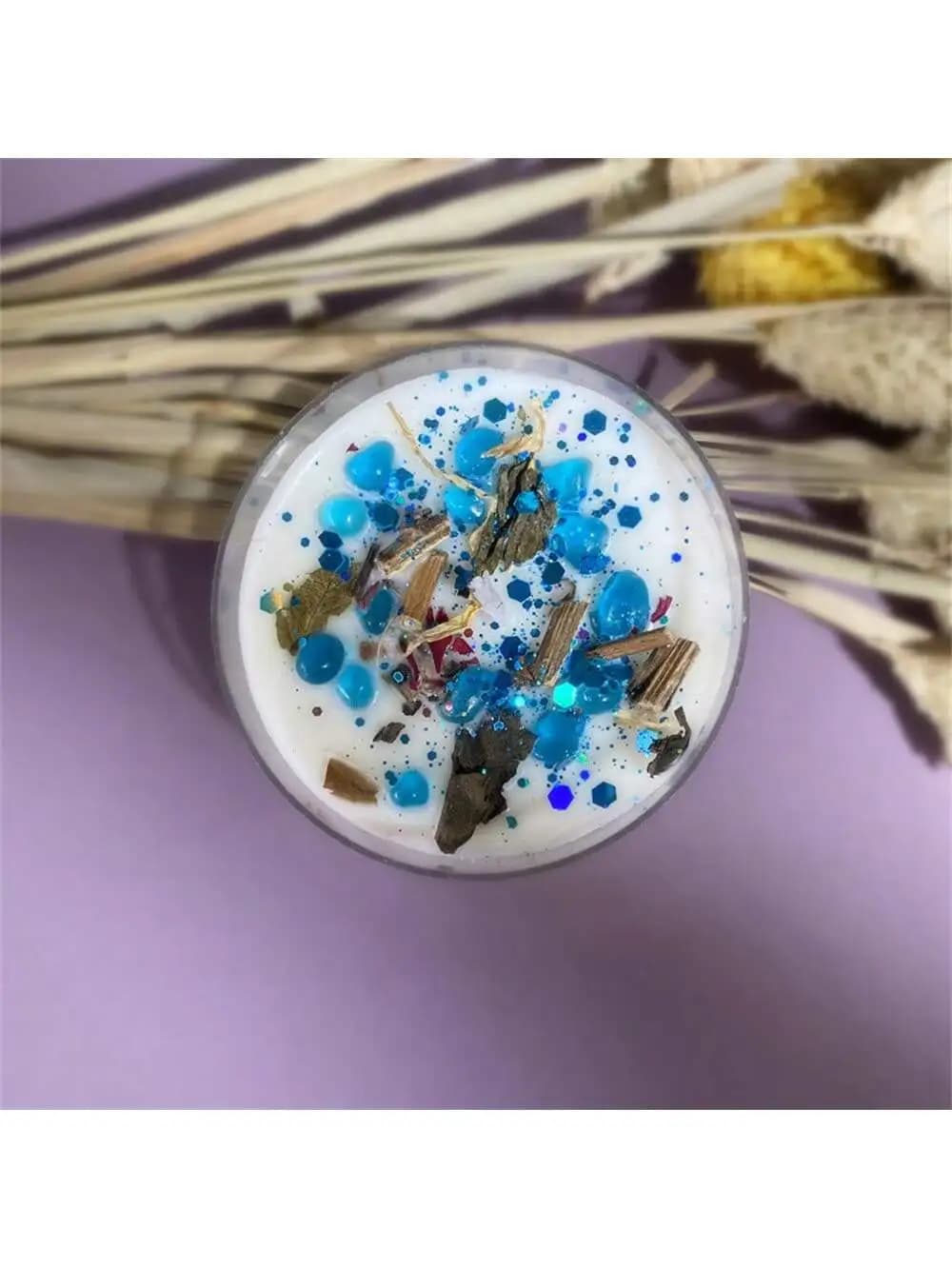 Bougie parfumée en cire de soja colorée en forme de conque, style Noël, de la collection Constellati