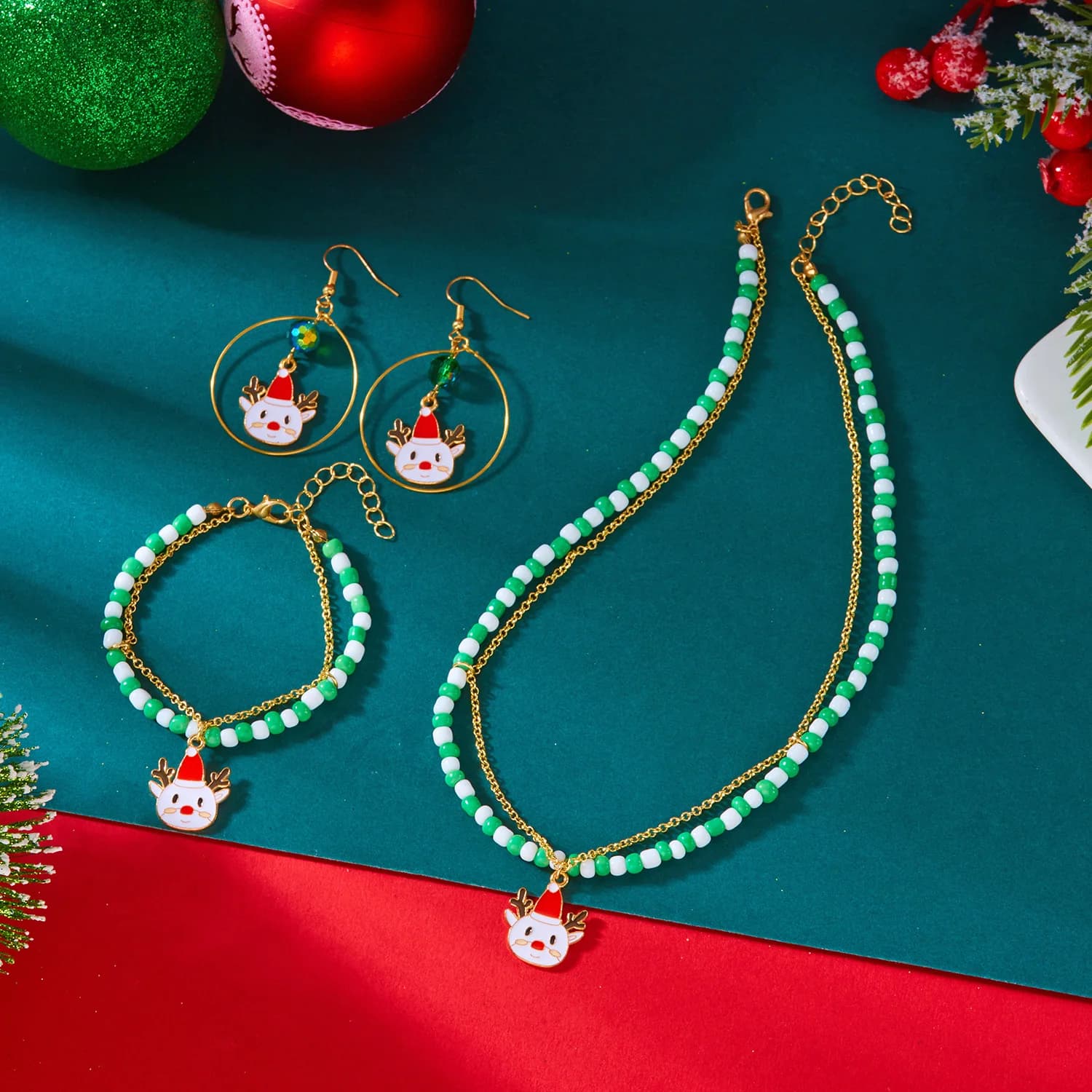 Cadeaux de noël séduisants pour femmes, ensemble de bijoux élégants avec perles de riz, flocon de ne