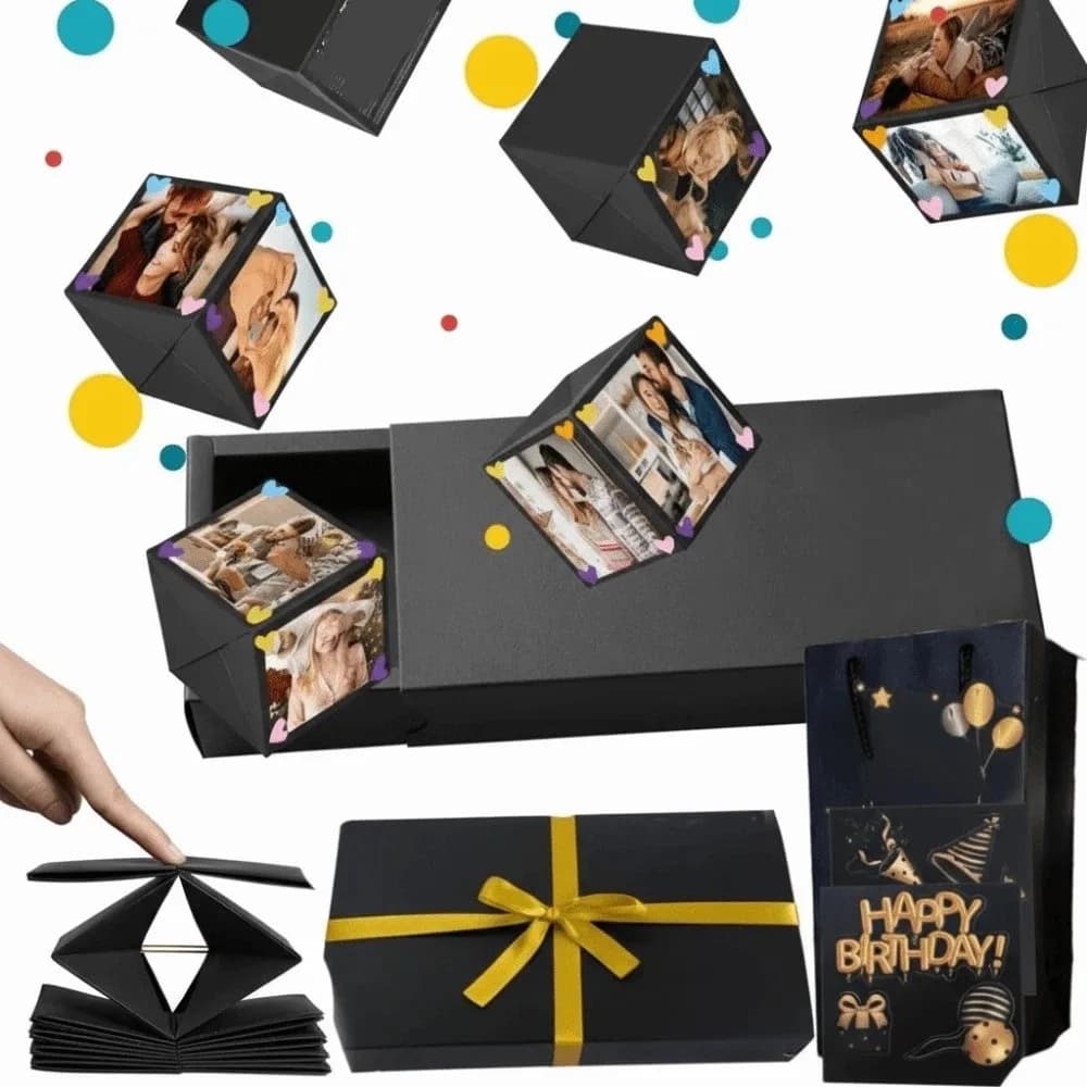 Boîte Cadeau Surprise Romantique Pliante Pré-assemblée Faite à la Main, Boîte Rebondissante Décorati