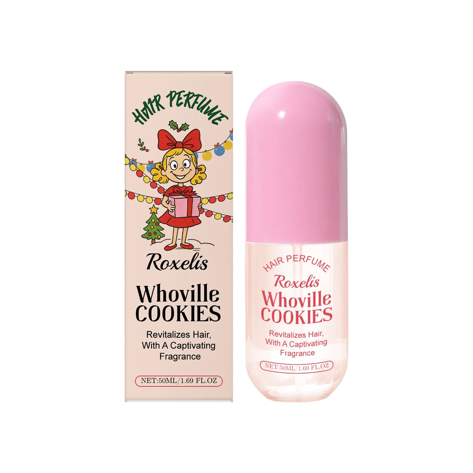 Spray de parfum pour cheveux, biscuits de noël, parfum léger, doux, naturel, frais, élégant, Portabl