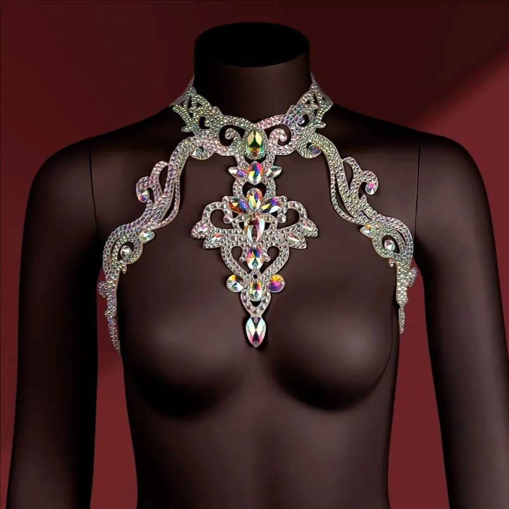 Chaîne de corps scintillante en strass pour spectacle de danse du ventre, accessoire de costume, cha