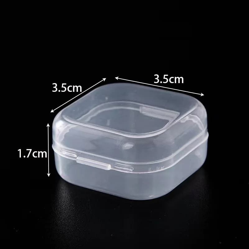 Mini boîtes carrées en plastique transparent, mallette de rangement pour bijoux, conteneur de finiti