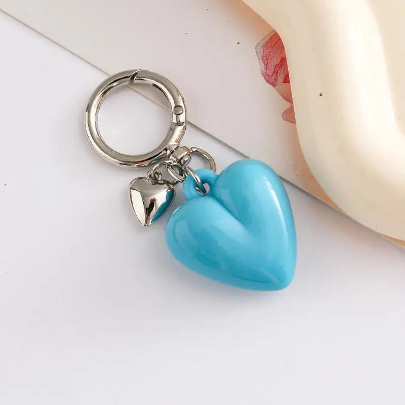 Porte-clés en forme de cœur pour femmes et filles, couleur bonbon, porte-clés de voiture, breloques 