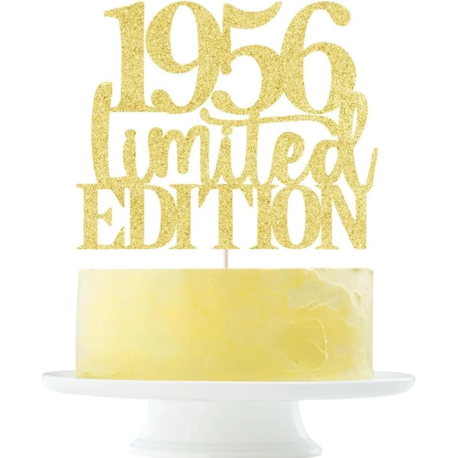 Décoration de gâteau 1956 en édition limitée, décor à paillettes dorées pour 70e anniversaire, cadea