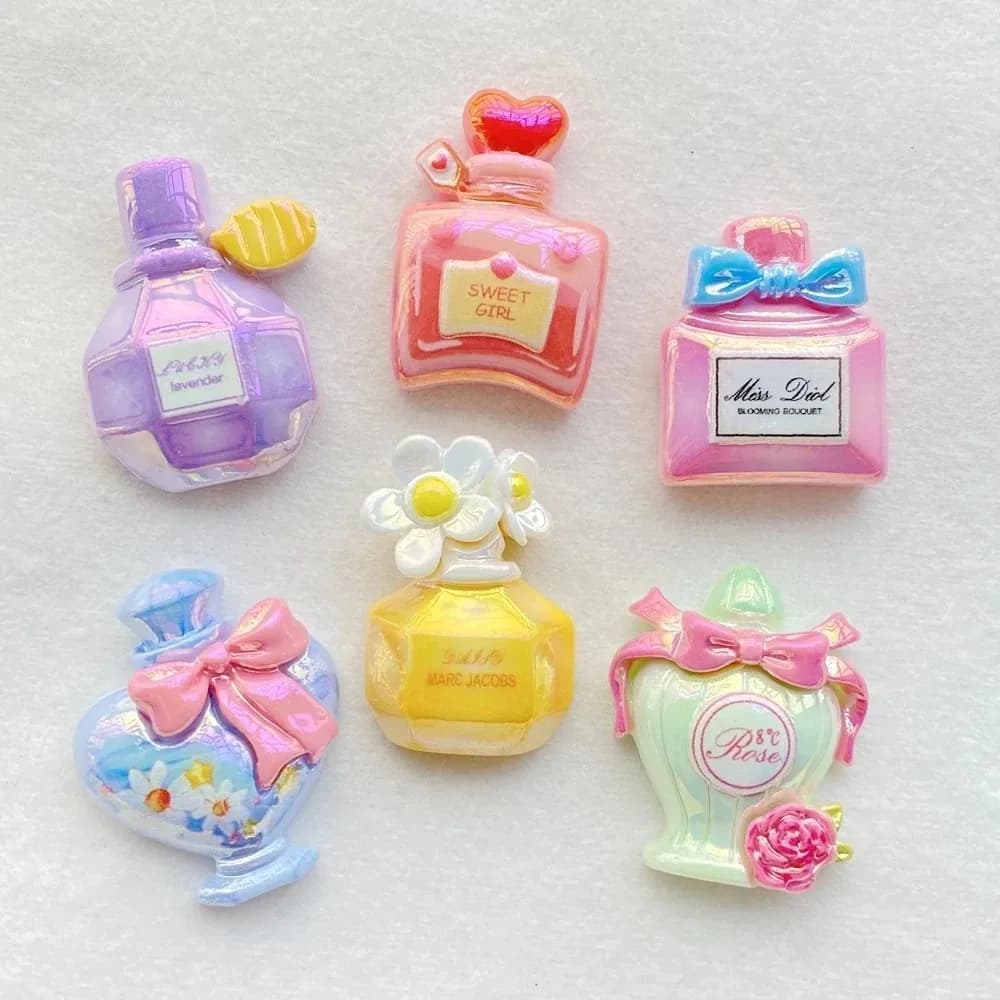 Bouteille de parfum en résine, 6 pièces, nouvelle série de bouteilles de parfum de dessin animé, dos