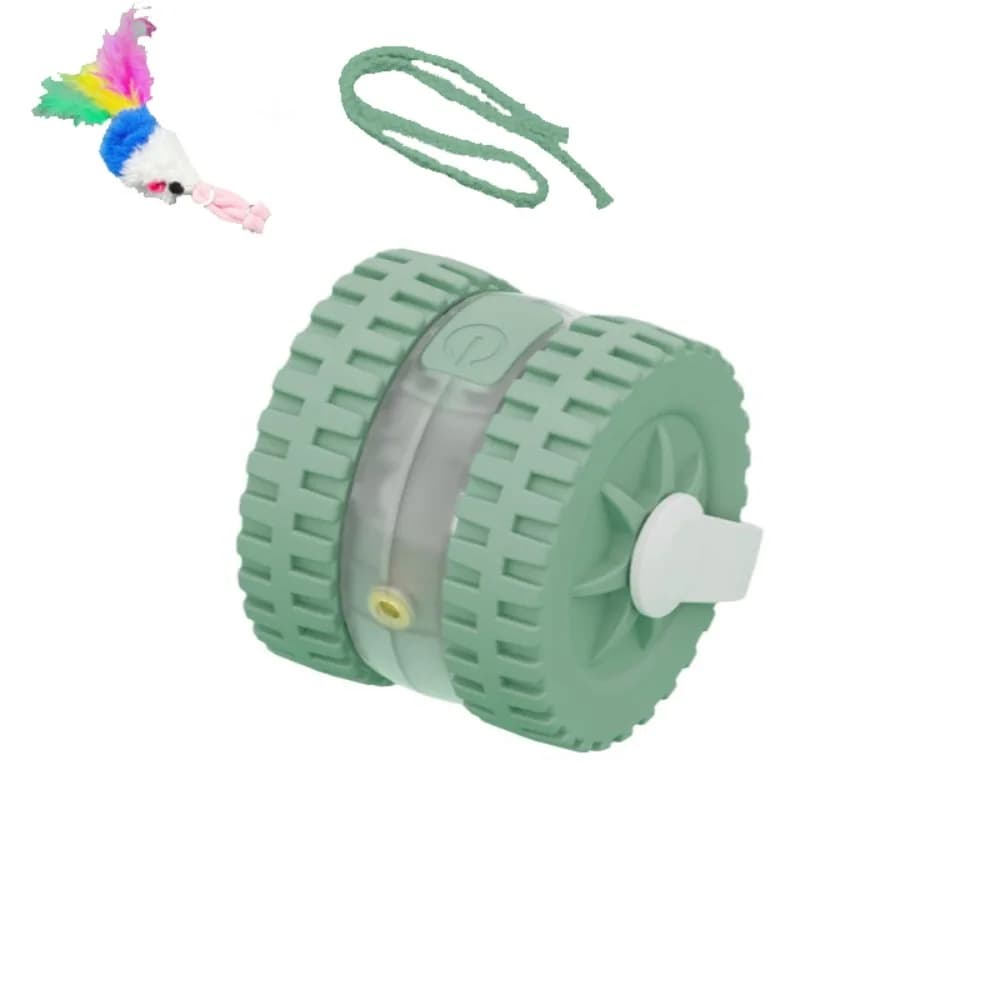 Jouet pour chat automatique à boule roulante silencieuse avec laser infrarouge en forme de queue de 