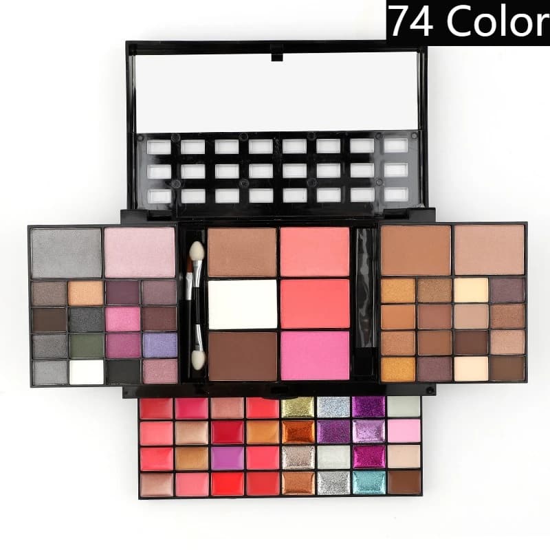 Palette de maquillage professionnelle 74/78 couleurs, fard à paupières, blush, contouring des sourci
