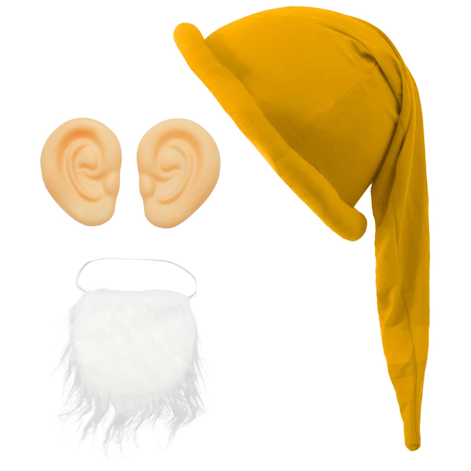 Accessoires de Costume de Cosplay nain de noël, Gnome elfe, chapeau à bord rembourré avec 1 paire d'