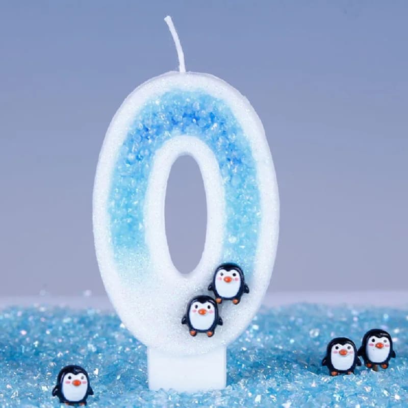 Bougie d'anniversaire bleue pour enfants, décoration de gâteau, scintillante, belle maison, bougie d
