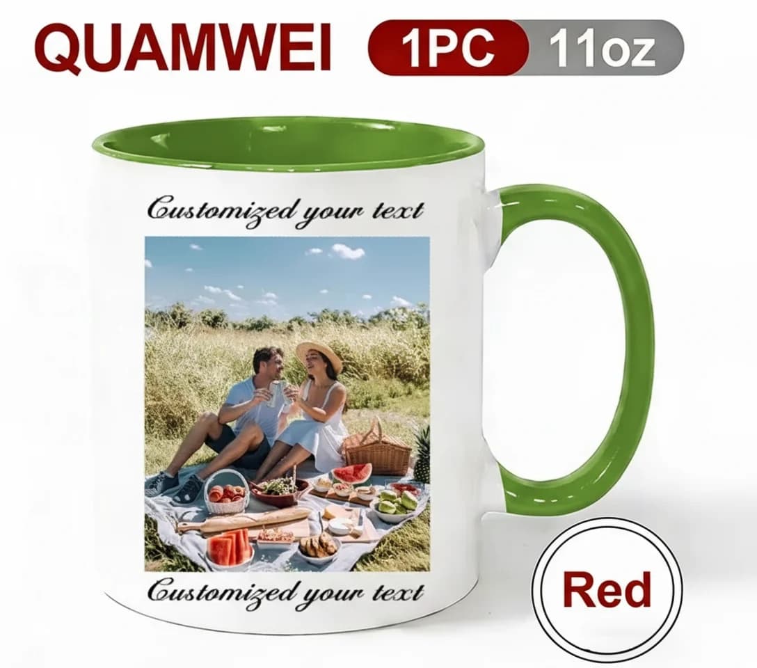 1 tasse personnalisée avec des images et du texte personnalisables, idéale pour un cadeau de la Sain