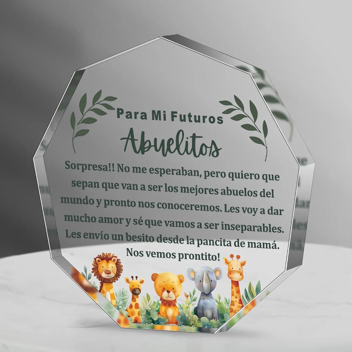 Cadeau en acrylique pour les grands-parents espagnols, annonce de grossesse, cadeau pour les futurs 