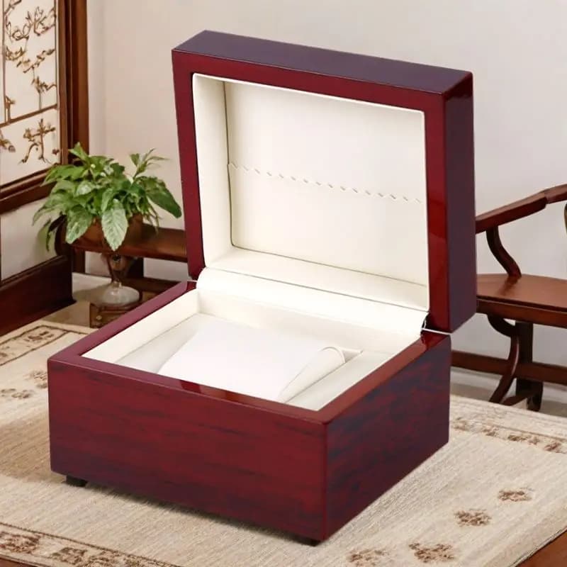 Boîte de montre laquée en bois massif de qualité supérieure, mallette de rangement de bijoux, tampon